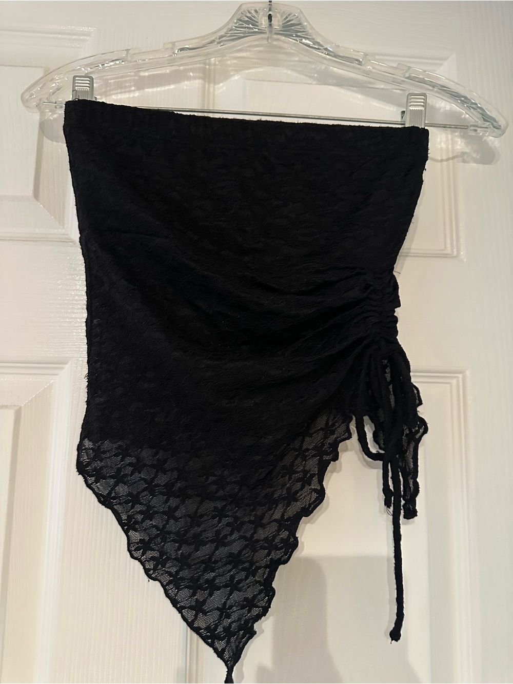 Electric Family Black Lace Swim Sarong with Handkerchief Hem